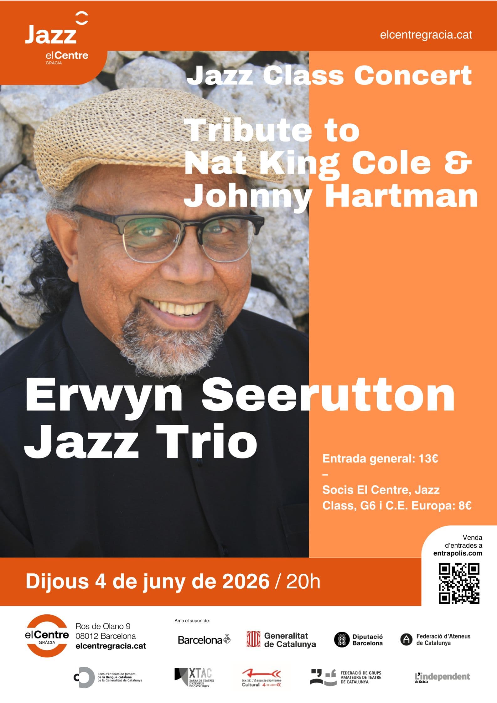 Jazz Class Concert: Erwyn Seerutton Jazz Trio "Tribute to Nat King Cole & Johnny Hartman"